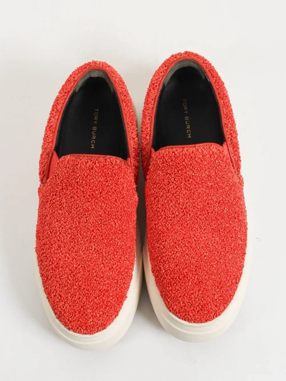 Tory Burch Orange Raffia Slip-On Sneakers Size 6.5